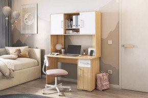 Стол компьютерный Лайт К2 дуб сонома/белый в Ишиме - ishim.mebel-tymen.ru | фото