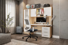 Стол компьютерный Лайт К3 дуб сонома/белый в Ишиме - ishim.mebel-tymen.ru | фото