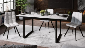 Стол обеденный «Маркус» Тип 1 Черный муар, Стекло белый мрамор в Ишиме - ishim.mebel-tymen.ru | фото