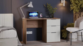 Стол письменный «Графит» Дуб Крафт Табачный, Холст Белый в Ишиме - ishim.mebel-tymen.ru | фото