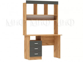 Стол письменный Мартина ЛДСП с надстройкой Графит, Дуб крафт в Ишиме - ishim.mebel-tymen.ru | фото