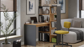 Стол письменный тип 16 Графит Серый/Дуб Крафт Золотой в Ишиме - ishim.mebel-tymen.ru | фото