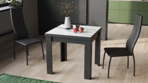 Стол раздвижной «Хьюстон» тип 1 Черный, Белый мрамор в Ишиме - ishim.mebel-tymen.ru | фото