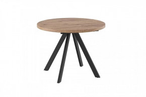 Стол раздвижной RONDO М-100, дуб велингтон/черный в Ишиме - ishim.mebel-tymen.ru | фото