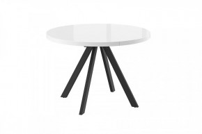 Стол раздвижной RONDO М-110, оптивайт белый/черный в Ишиме - ishim.mebel-tymen.ru | фото