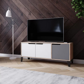 Тумба под ТВ ТВМ-4 Микон ( Дуб сонома/Белый/Графит) в Ишиме - ishim.mebel-tymen.ru | фото