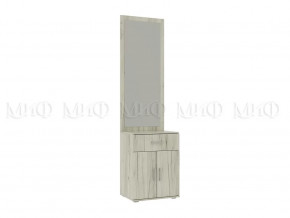 Тумба с зеркалом (600) Ева NEW Дуб Крафт Белый в Ишиме - ishim.mebel-tymen.ru | фото