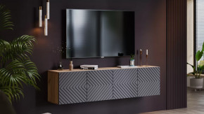 Тумба ТВ Танго Дуб крафт золотой/Холст вулкан в Ишиме - ishim.mebel-tymen.ru | фото