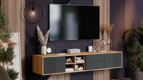 Тумба ТВ тип 5 Дуб Крафт золотой, Антрацит в Ишиме - ishim.mebel-tymen.ru | фото