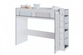 ТЭББИ Кровать-чердак (сп/м 900*2000мм), Белый-Графит серый (ЛАМЕЛИ) в Ишиме - ishim.mebel-tymen.ru | фото