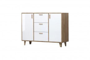 ЭГО К-2 Комод, дуб крафт золотой/белый глянец Диал в Ишиме - ishim.mebel-tymen.ru | фото